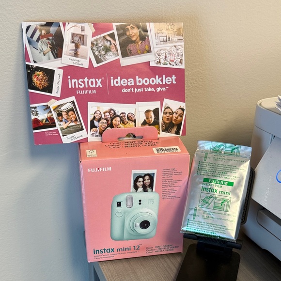 Mint Green Instax mini 12 camera bundle